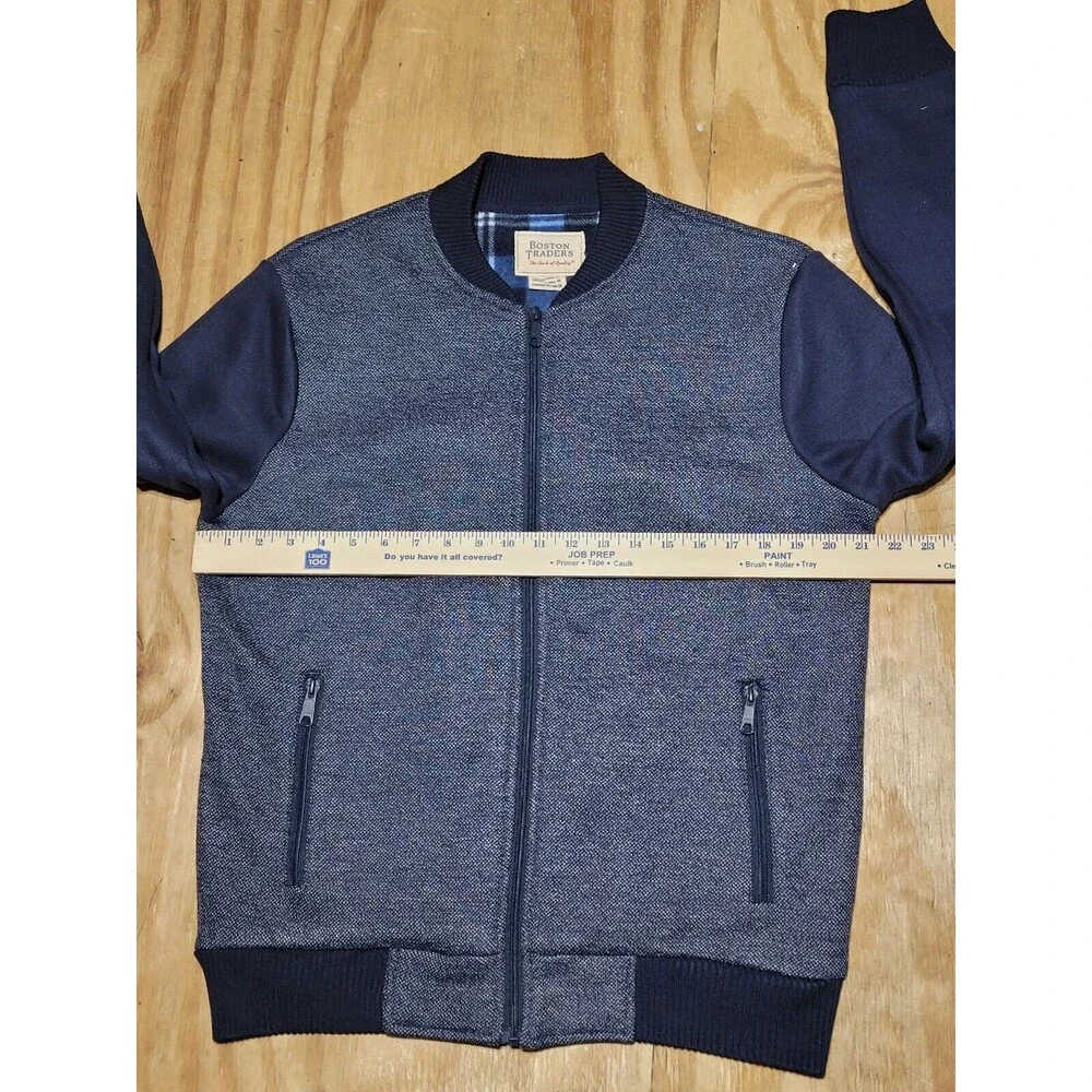 Boston Traders Men's Fleece Lined Full Zip Jacket Medium Navy Blue @F1